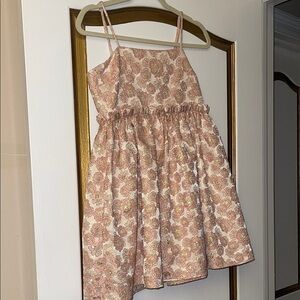 Floral Pink and Gold Women’s baby doll style  Dress